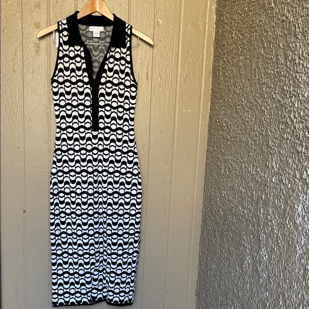 House of Harlow 1960 Geometric sleeveless knit Midi Dress Size XS